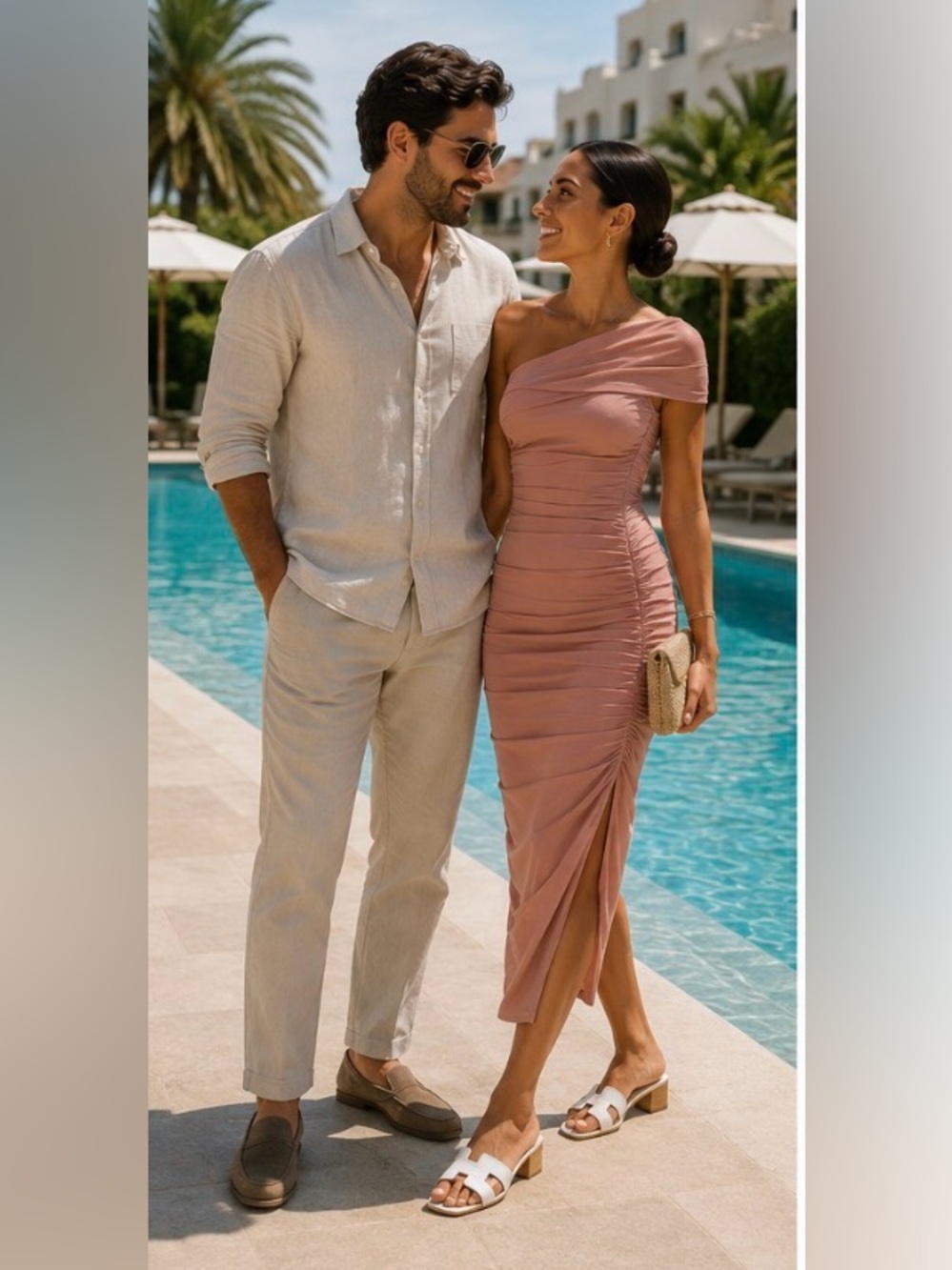 Elliatt One-Shoulder Ruched Midi Dress in Dusty Rose